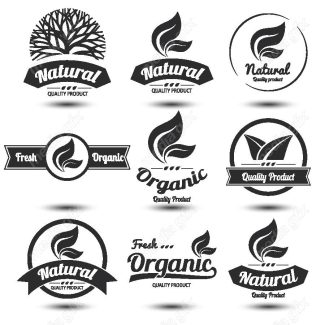 وکتور طرح لوگوی محصولات طبیعی، نچرال و ارگانیک MV004393