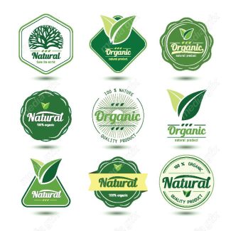 وکتور طرح لوگوی محصولات طبیعی، نچرال و ارگانیک MV004394