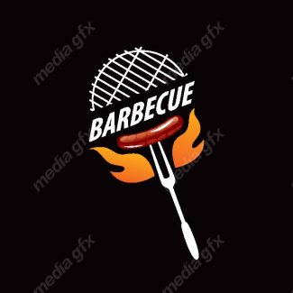 دانلود رایگان وکتور طرح لوگوی باربیکیو، رستوران و فست فود MV004523