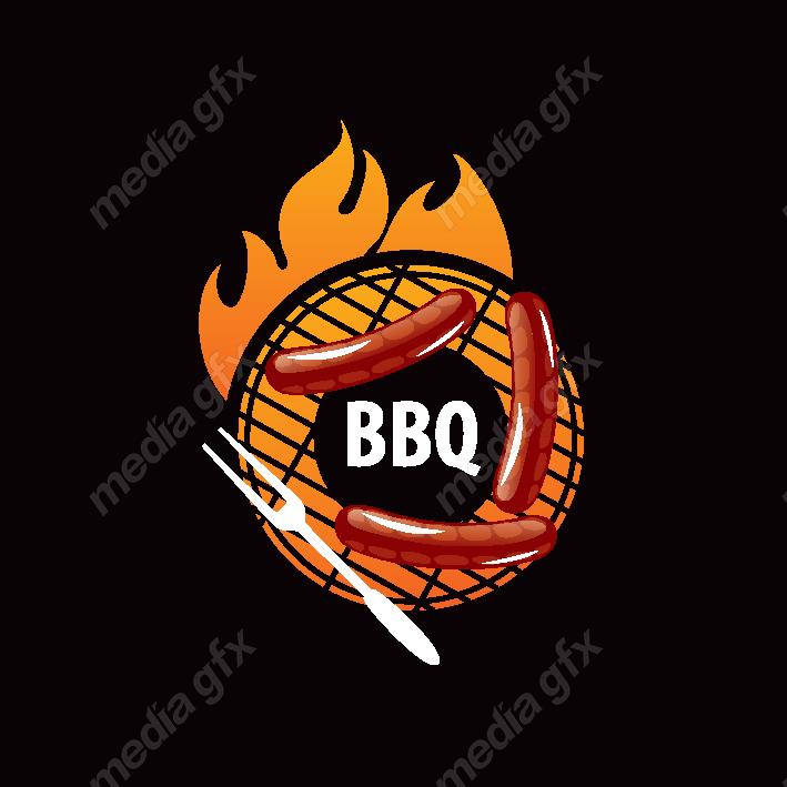 دانلود رایگان وکتور طرح لوگوی باربیکیو، رستوران و فست فود MV004529