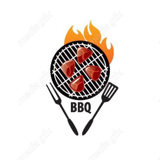 دانلود رایگان وکتور طرح لوگوی باربیکیو، رستوران و فست فود MV004536