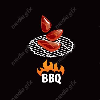 دانلود رایگان وکتور طرح لوگوی باربیکیو، رستوران و فست فود MV004538
