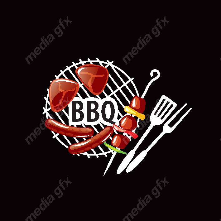 دانلود رایگان وکتور طرح لوگوی باربیکیو، رستوران و فست فود MV004539