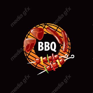 دانلود رایگان وکتور طرح لوگوی باربیکیو، رستوران و فست فود MV004542