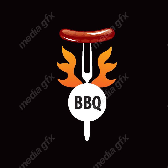 دانلود رایگان وکتور طرح لوگوی باربیکیو، رستوران و فست فود MV004543