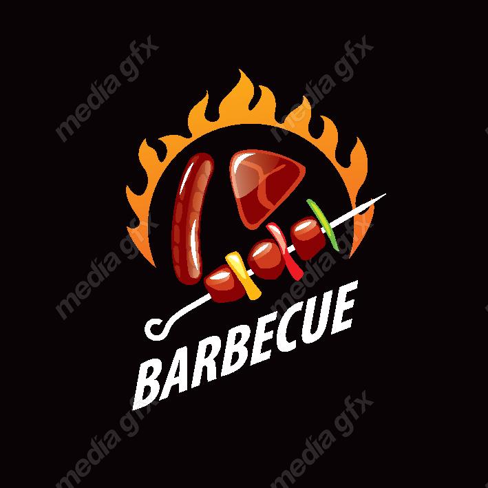 دانلود رایگان وکتور طرح لوگوی باربیکیو، رستوران و فست فود MV004548