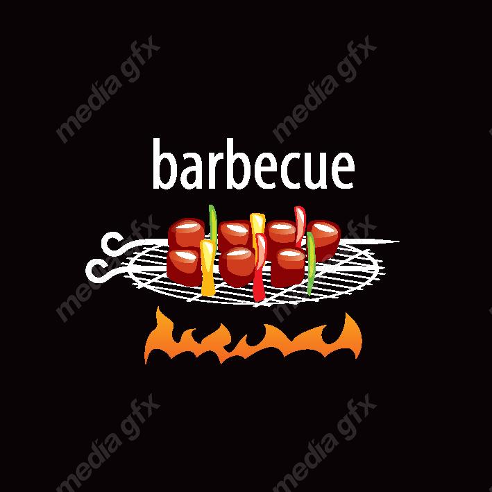 دانلود رایگان وکتور طرح لوگوی باربیکیو، رستوران و فست فود MV004549