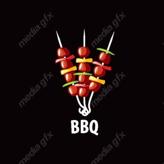 دانلود رایگان وکتور طرح لوگوی باربیکیو، رستوران و فست فود MV004551