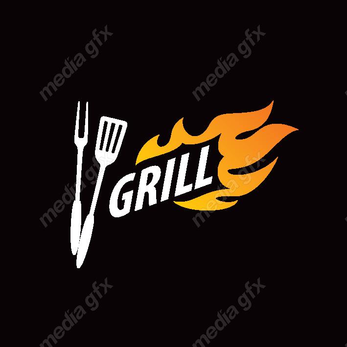 دانلود رایگان وکتور طرح لوگوی باربیکیو، رستوران و فست فود MV004553
