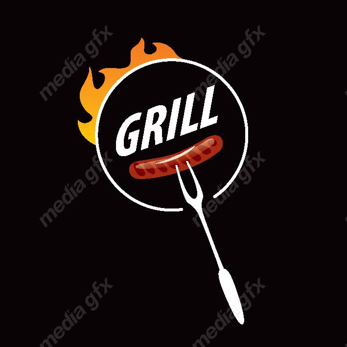 دانلود رایگان وکتور طرح لوگوی باربیکیو، رستوران و فست فود MV004554