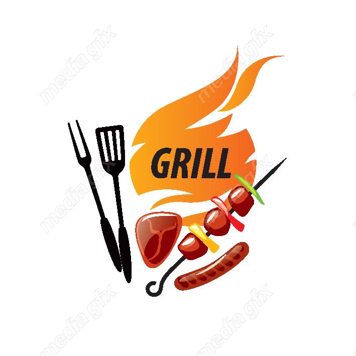 دانلود رایگان وکتور طرح لوگوی باربیکیو، رستوران و فست فود MV004555
