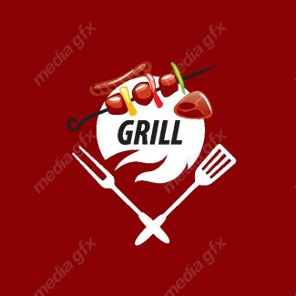 دانلود رایگان وکتور طرح لوگوی باربیکیو، رستوران و فست فود MV004557
