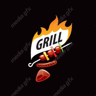 دانلود رایگان وکتور طرح لوگوی باربیکیو، رستوران و فست فود MV004558