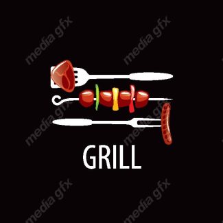 دانلود رایگان وکتور طرح لوگوی باربیکیو، رستوران و فست فود MV004565