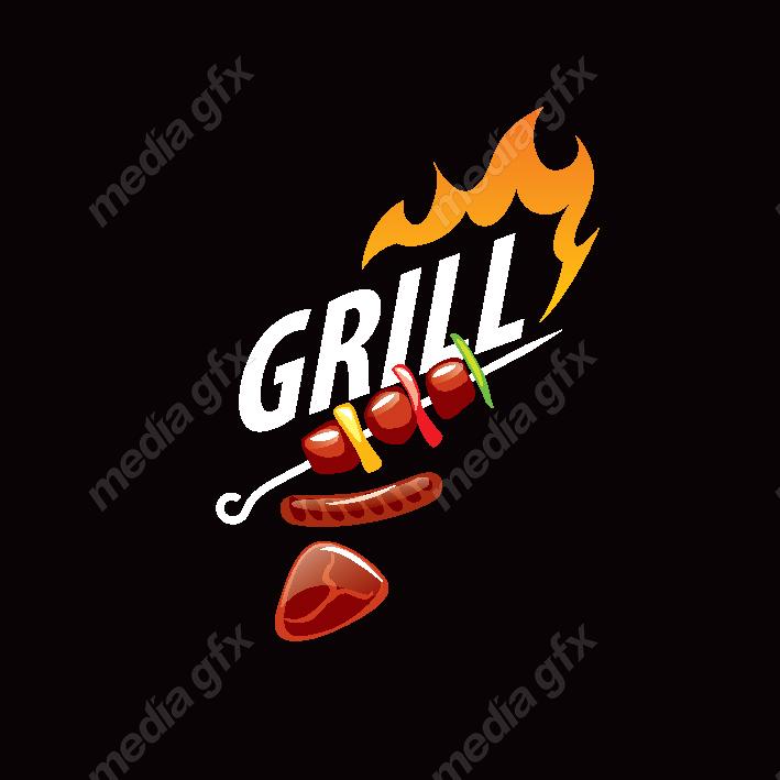 دانلود رایگان وکتور طرح لوگوی باربیکیو، رستوران و فست فود MV004566