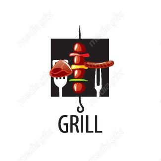 دانلود رایگان وکتور طرح لوگوی باربیکیو، رستوران و فست فود MV004567