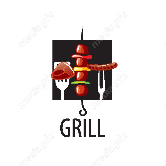 دانلود رایگان وکتور طرح لوگوی باربیکیو، رستوران و فست فود MV004567