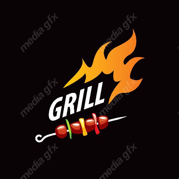 دانلود رایگان وکتور طرح لوگوی باربیکیو، رستوران و فست فود MV004568