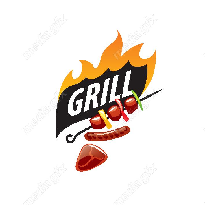 دانلود رایگان وکتور طرح لوگوی باربیکیو، رستوران و فست فود MV004569