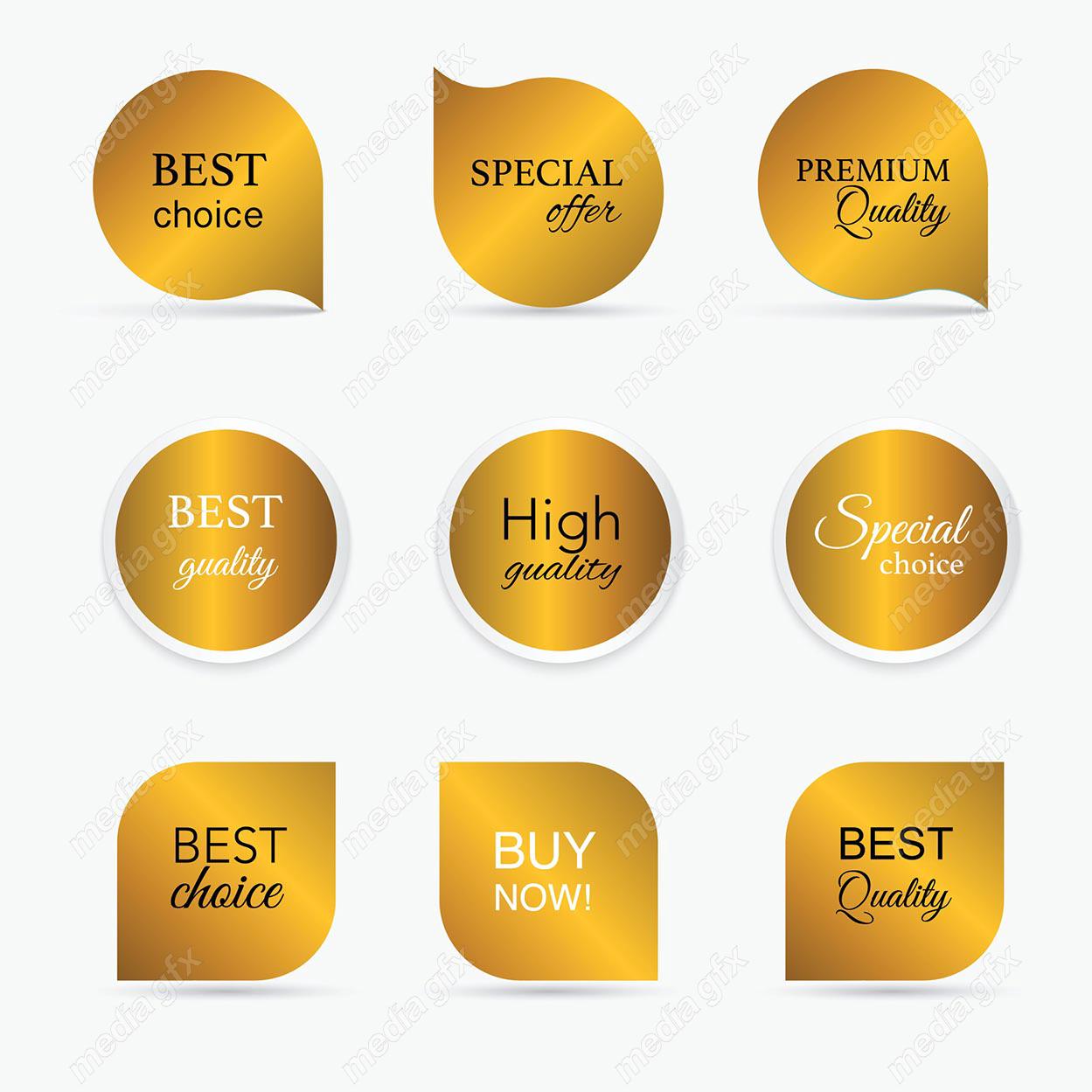 وکتور لیبل طلایی محصول جدید، کیفیت و قیمت عالی MV004571