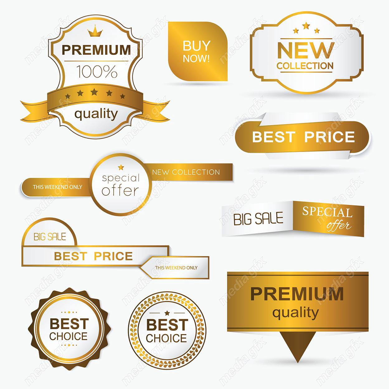 وکتور لیبل طلایی محصول جدید، کیفیت و قیمت عالی MV004575