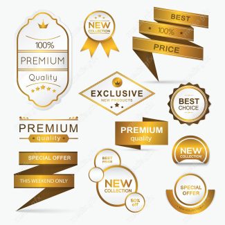 وکتور لیبل طلایی محصول جدید، کیفیت و قیمت عالی MV004576