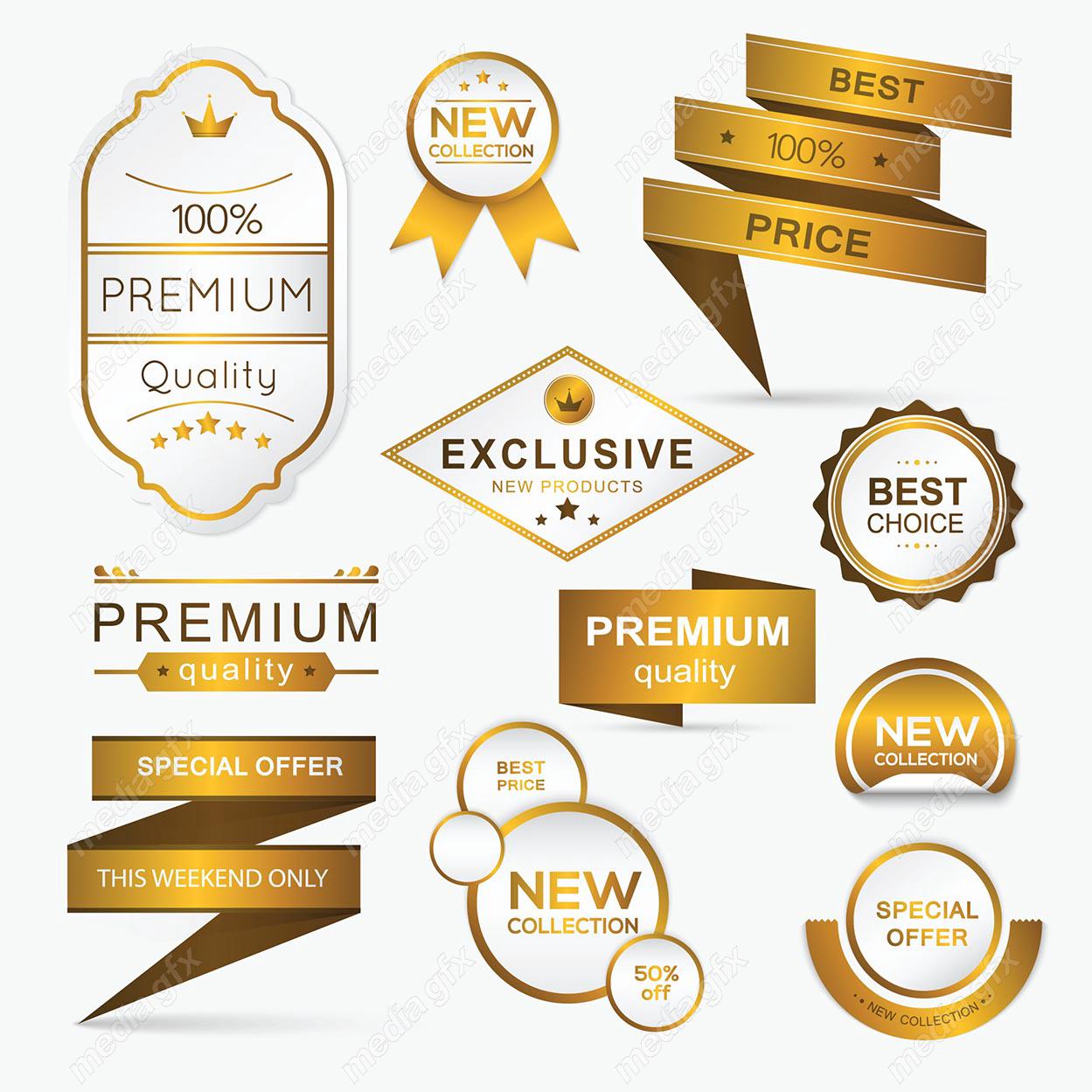 وکتور لیبل طلایی محصول جدید، کیفیت و قیمت عالی MV004576