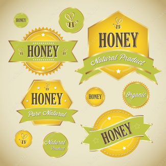 وکتور طرح لیبل و برچسب عسل طبیعی MV004582