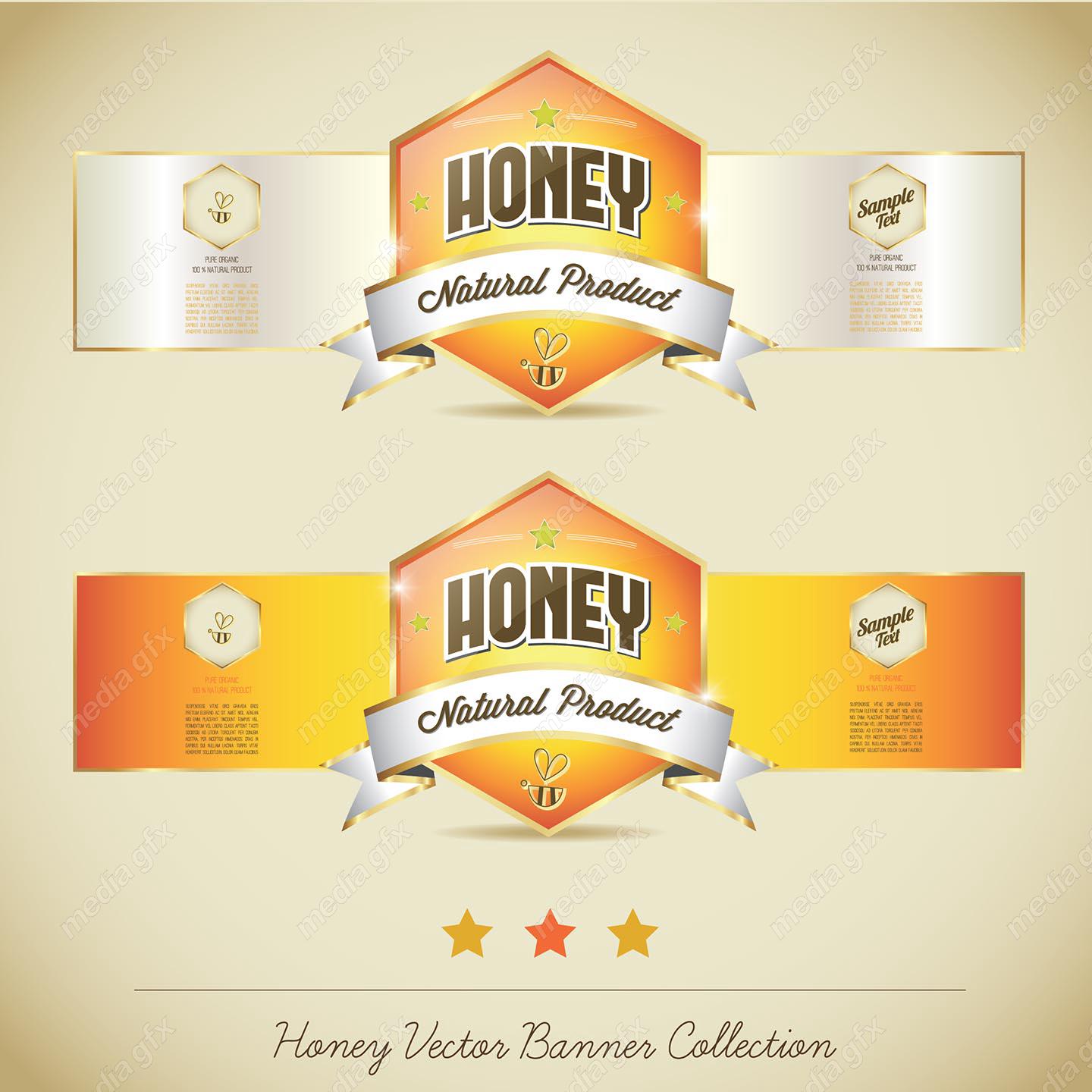وکتور طرح لیبل و برچسب عسل طبیعی MV004583