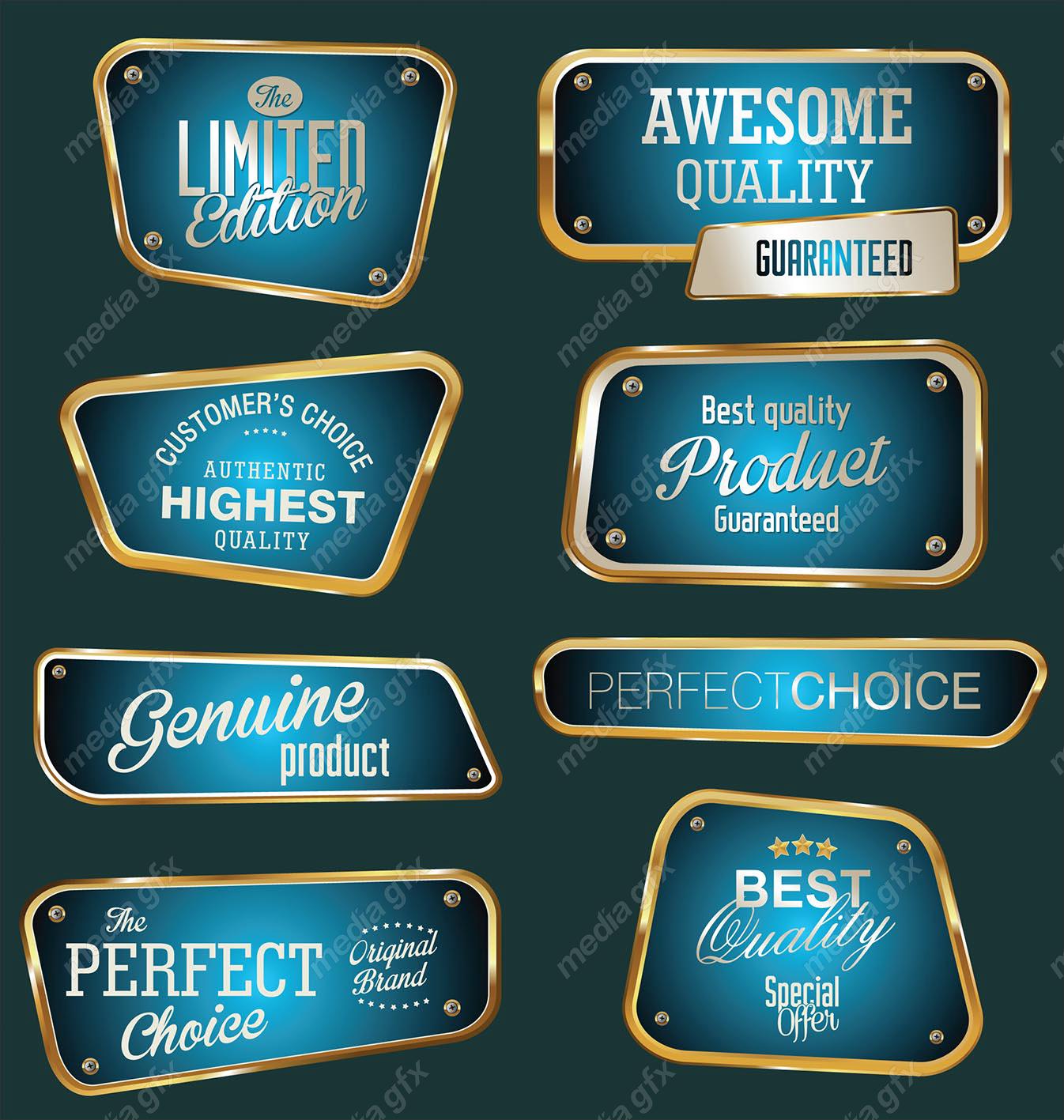 وکتور طرح لیبل کیفیت عالی، بهترین انتخاب و تضمین کیفیت MV004586