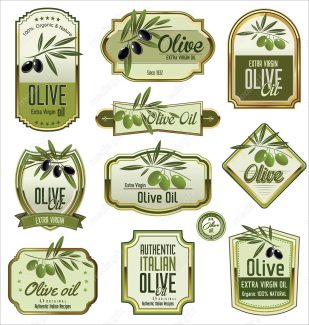 وکتور طرح لیبل و لوگو روغن زیتون طبیعی MV004590