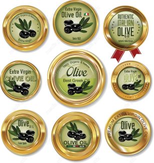 وکتور طرح لیبل و لوگو روغن زیتون طبیعی MV004593