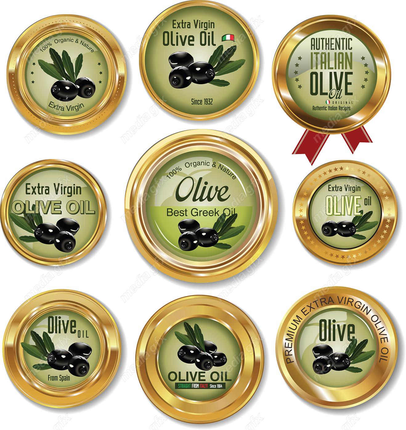 وکتور طرح لیبل و لوگو روغن زیتون طبیعی MV004593