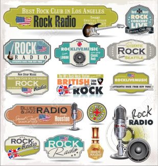 دانلود رایگان وکتور طرح لوگو ساز، میکروفون، پادکست و موسیقی  MV004595