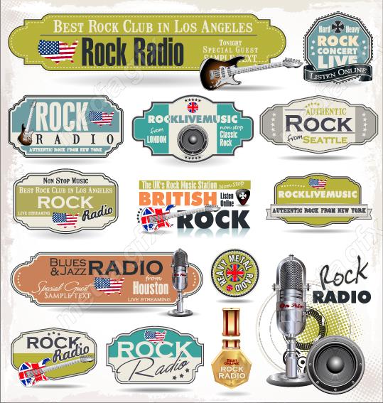 دانلود رایگان وکتور طرح لوگو ساز، میکروفون، پادکست و موسیقی  MV004595