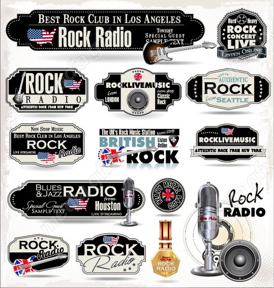 دانلود رایگان وکتور طرح لوگو ساز، میکروفون، پادکست و موسیقی  MV004598