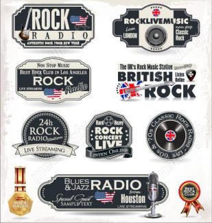 دانلود رایگان وکتور طرح لوگو ساز، میکروفون، پادکست و موسیقی  MV004602