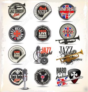 دانلود رایگان وکتور طرح لوگو ساز، میکروفون، پادکست و موسیقی  MV004604