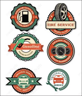 وکتور طرح لوگوی تعمیرات خودرو، لاستیک، آپاراتی و بنزین MV004605