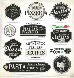 وکتور طرح لوگو و لیبل پیتزا و فست فود MV004613