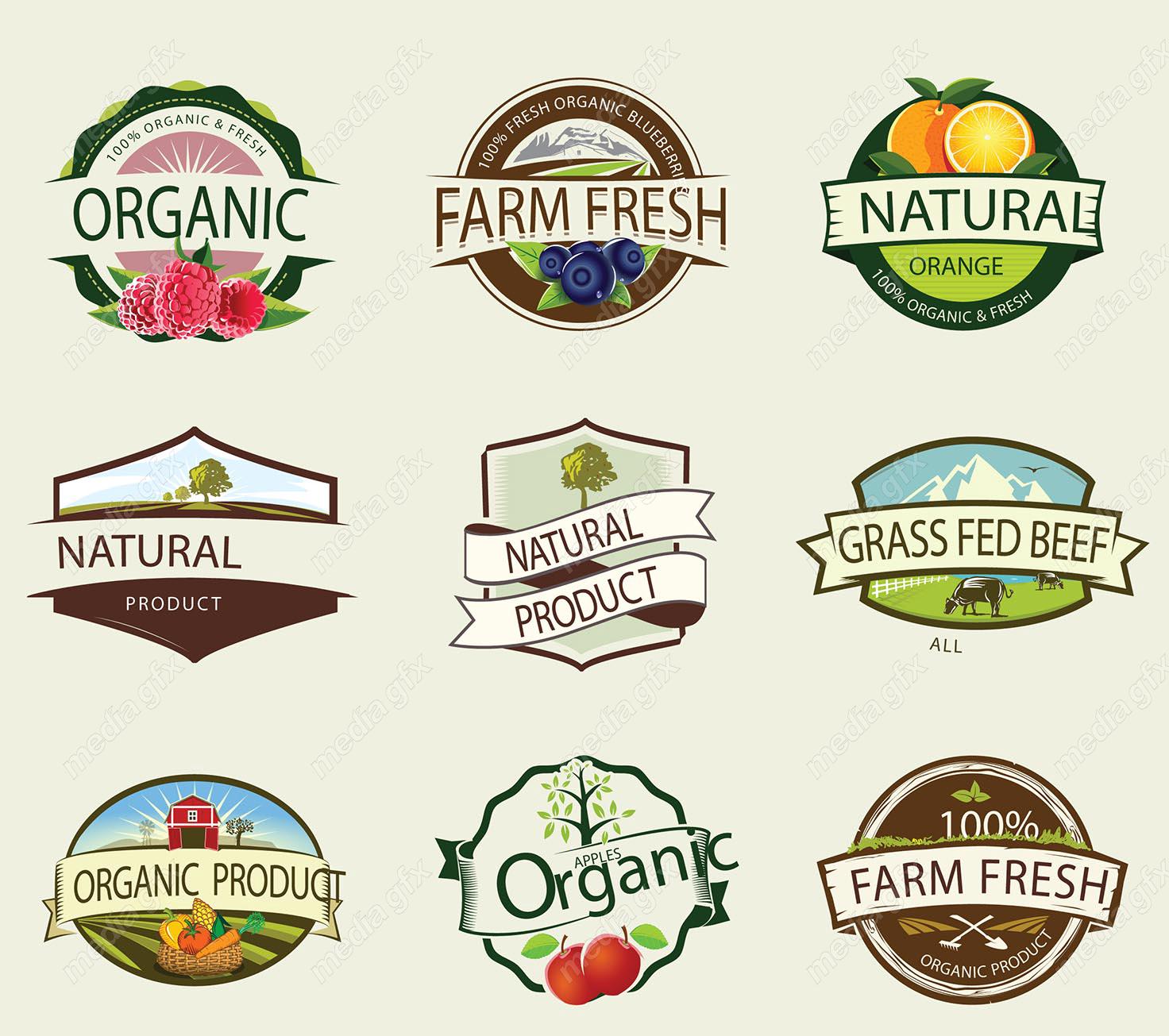 وکتور طرح لوگوی کشاورزی و باغبانی و مزرعه MV004615