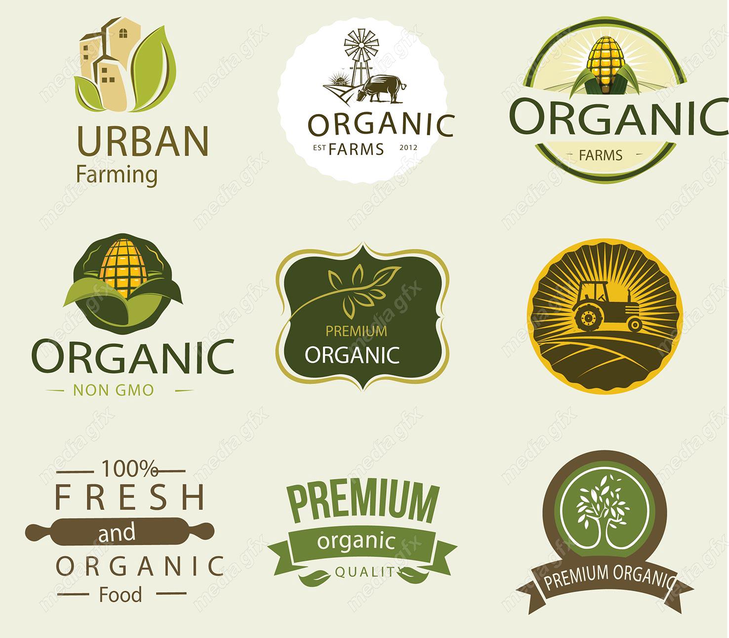 وکتور طرح لوگوی کشاورزی و باغبانی و مزرعه MV004617