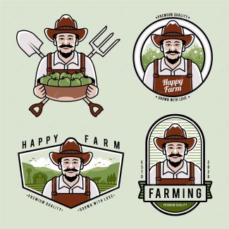 وکتور طرح لوگوی کشاورزی و باغبانی و مزرعه MV004619