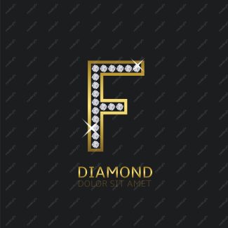 وکتور لوگوی حرف انگلیسی  F الماس و جواهر MV004629