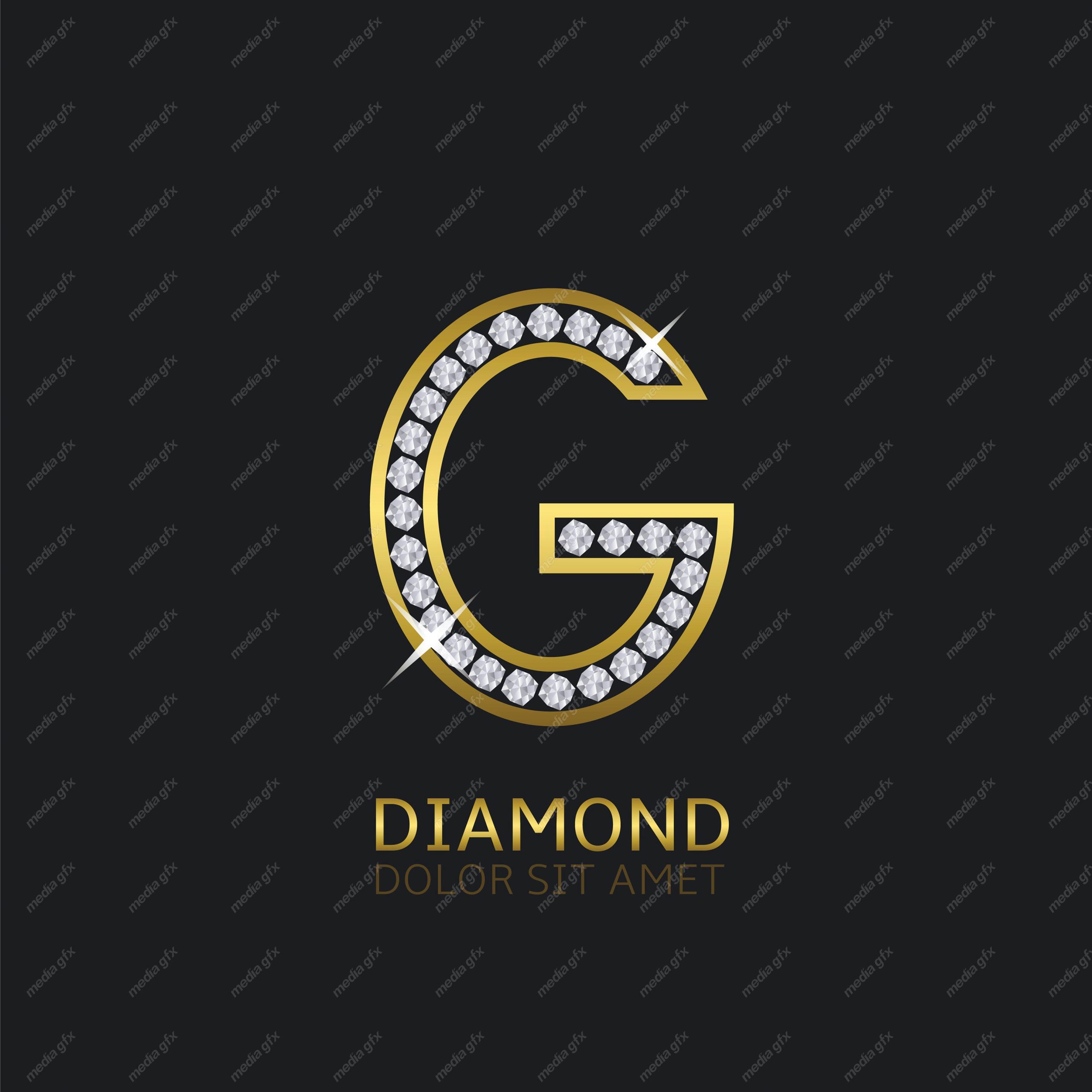 وکتور لوگوی حرف انگلیسی  G الماس و جواهر MV004630