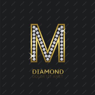 وکتور لوگوی حرف انگلیسی  M الماس و جواهر MV004636