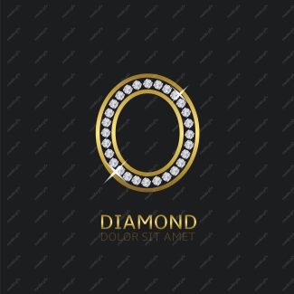 وکتور لوگوی حرف انگلیسی  O الماس و جواهر MV004638