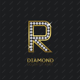 وکتور لوگوی حرف انگلیسی  R الماس و جواهر MV004641