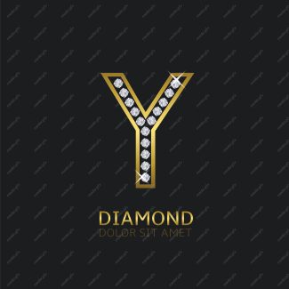وکتور لوگوی حرف انگلیسی  Y الماس و جواهر MV004648