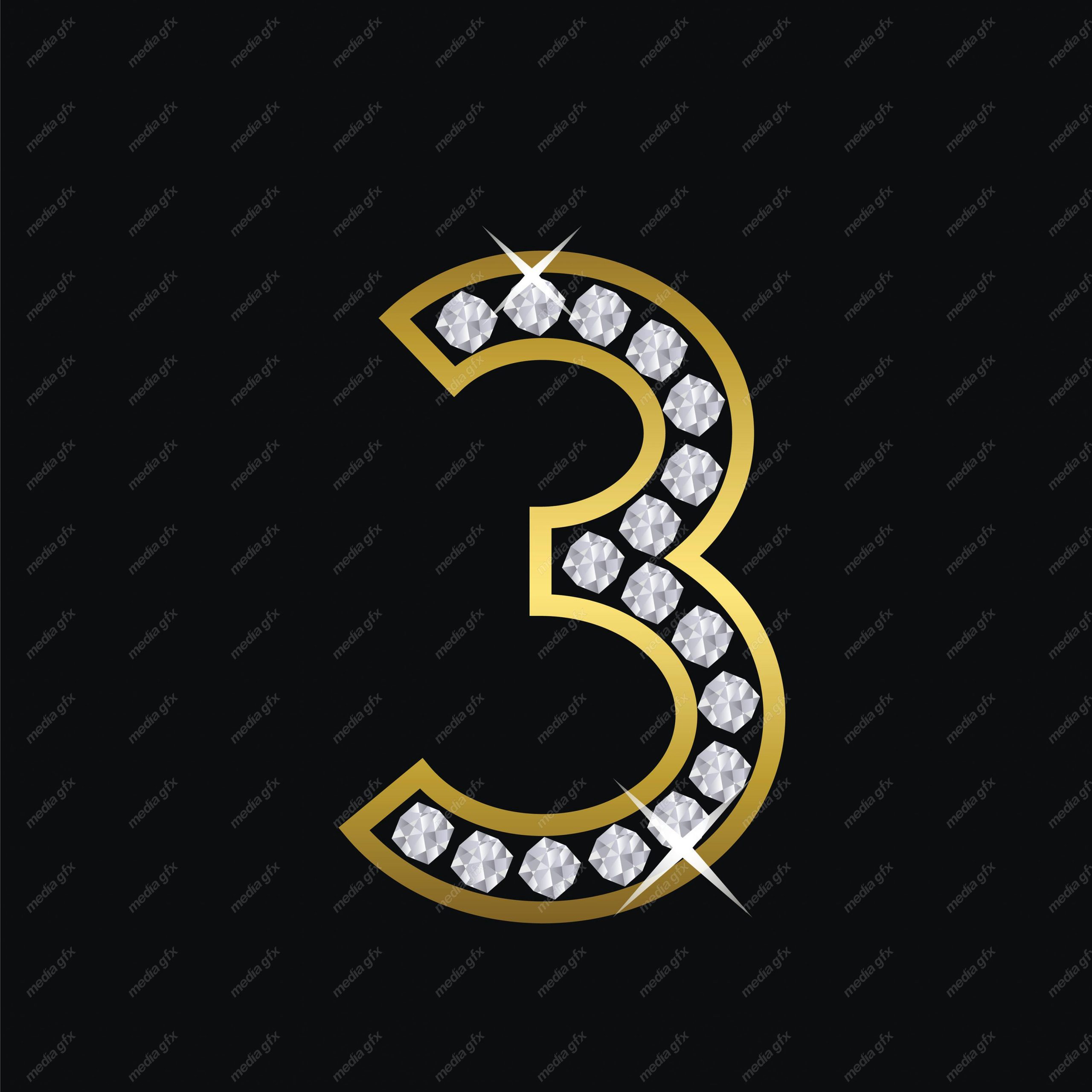 وکتور لوگوی عدد انگلیسی الماس و جواهر MV004653